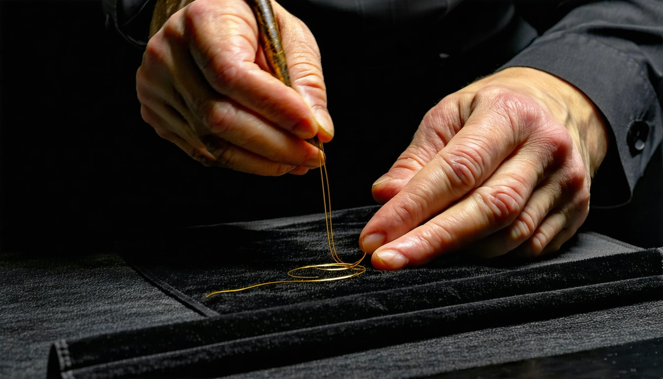 18K gold being worked by hand