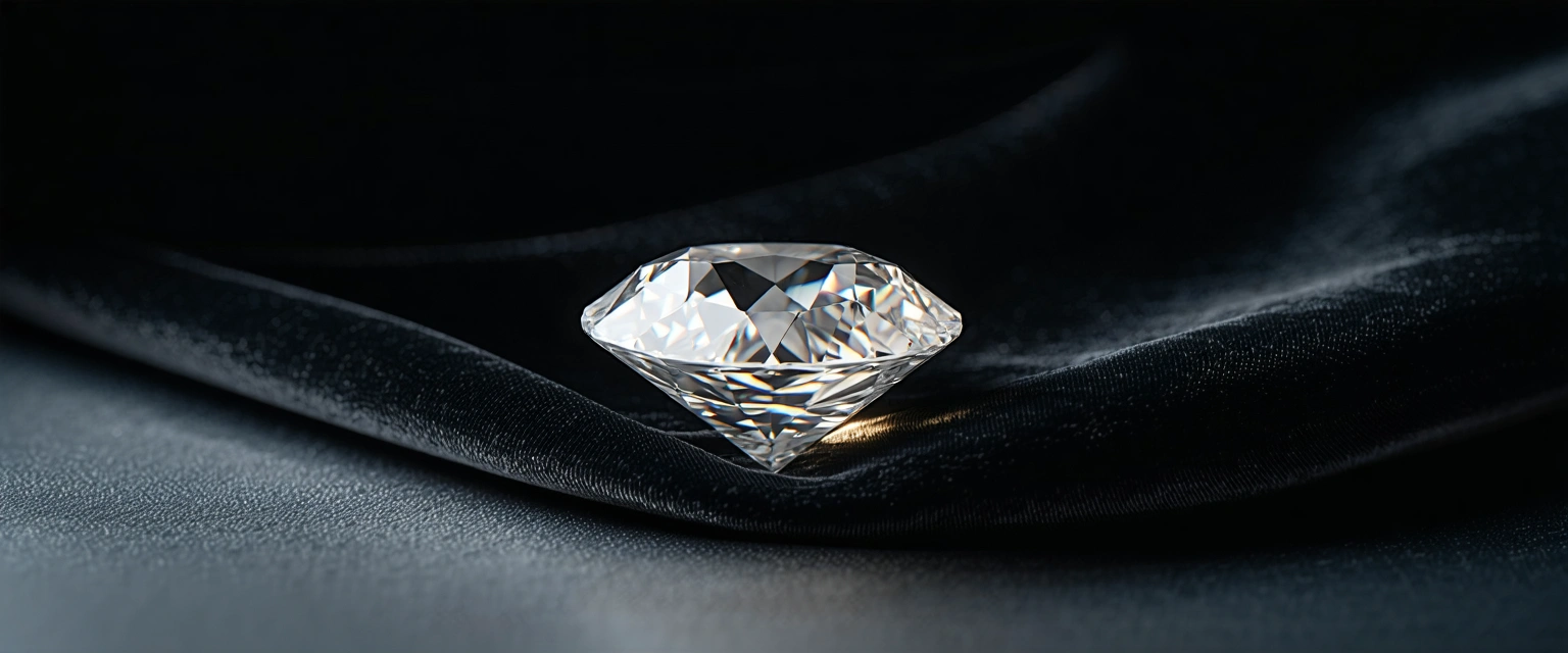 Cushion-cut diamond on black velvet