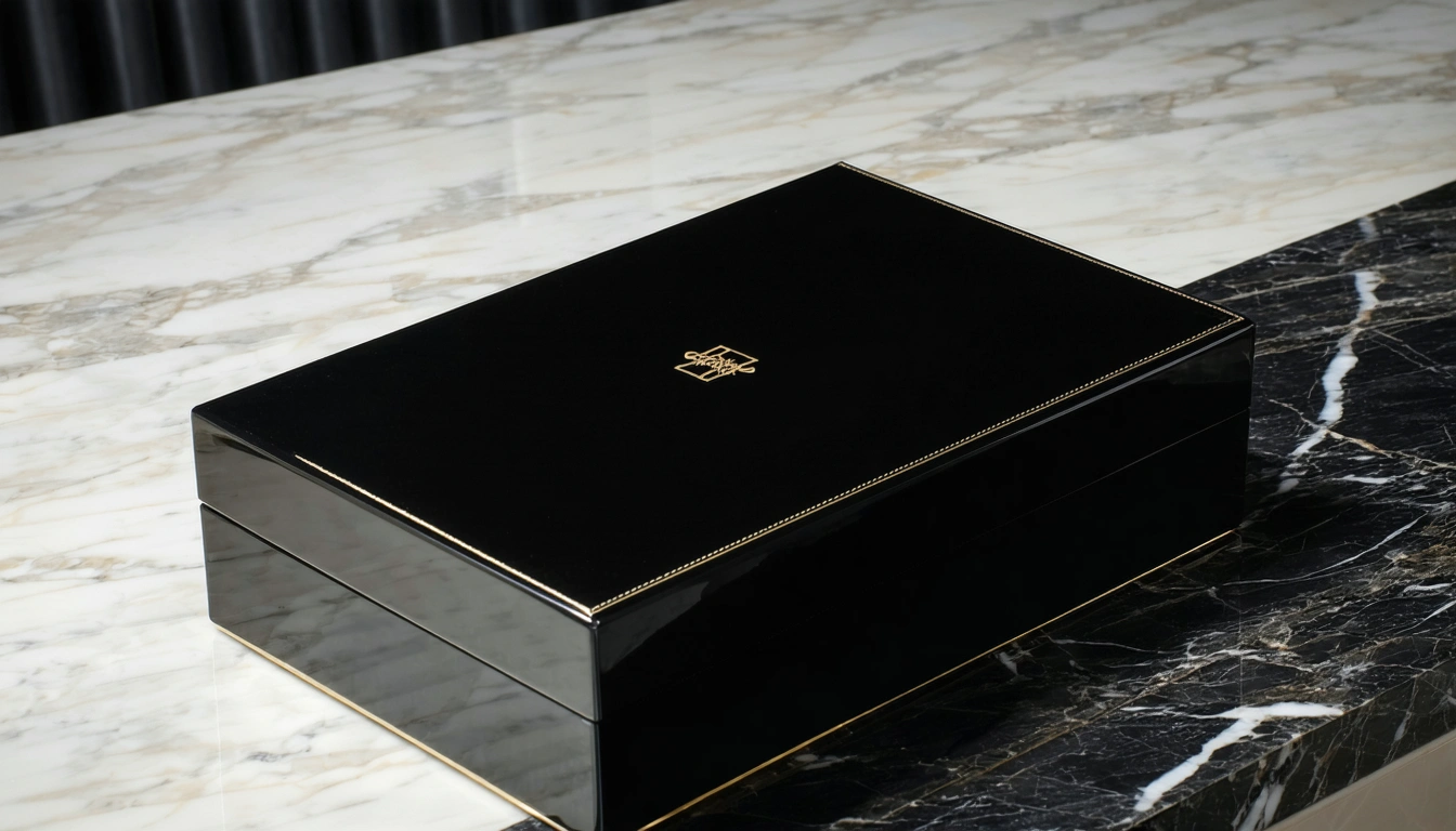 Lacquered presentation box exterior