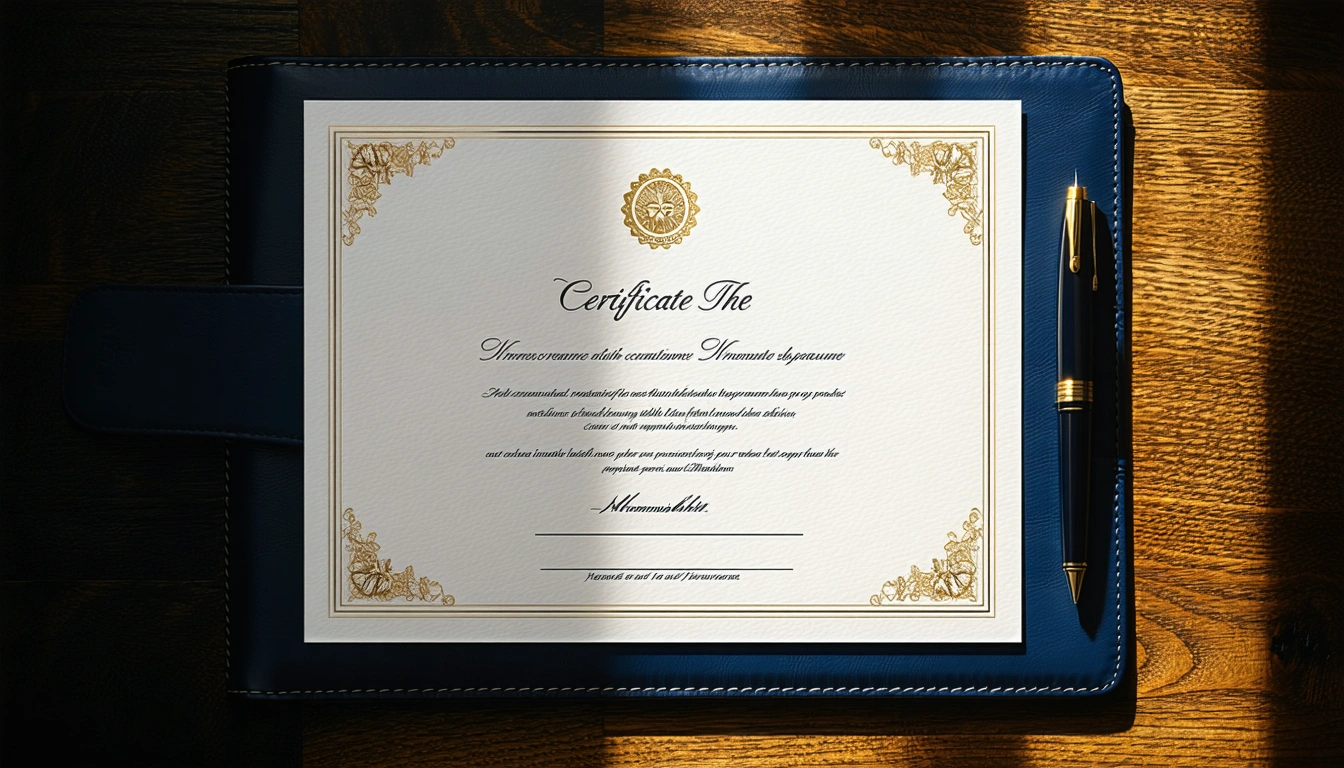 Archival certificate with gold-embossed seal